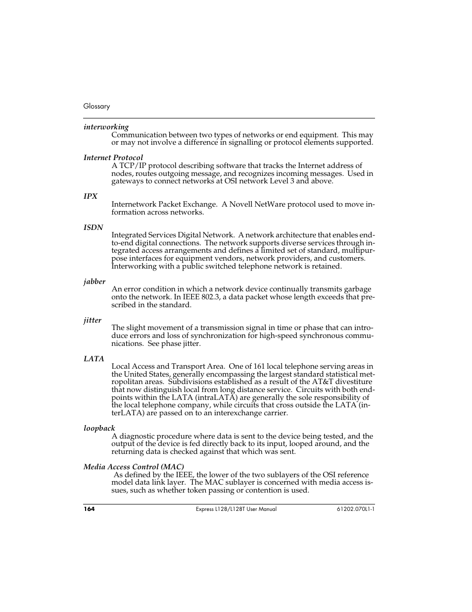 ADTRAN L128 User Manual | Page 181 / 200