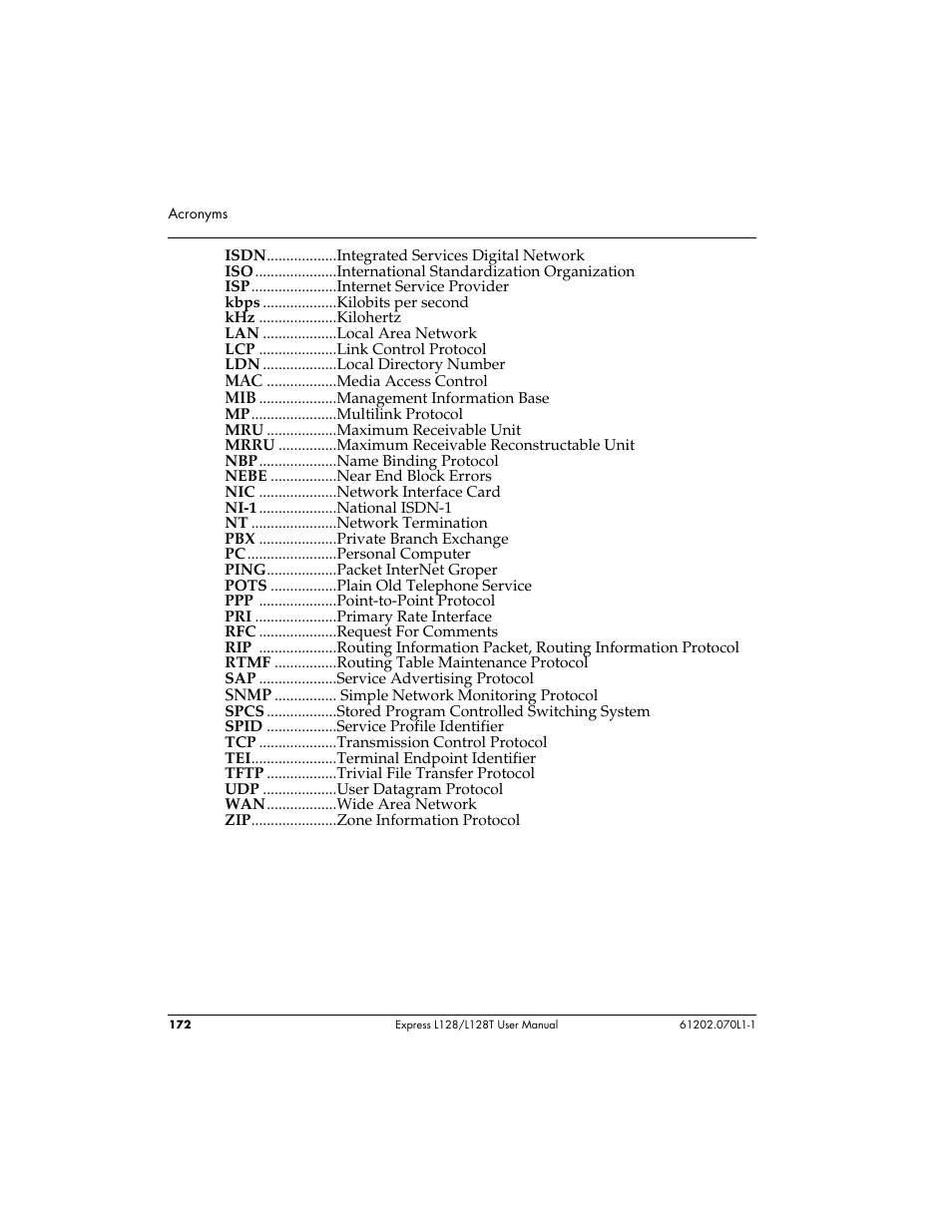 ADTRAN L128 User Manual | Page 189 / 200