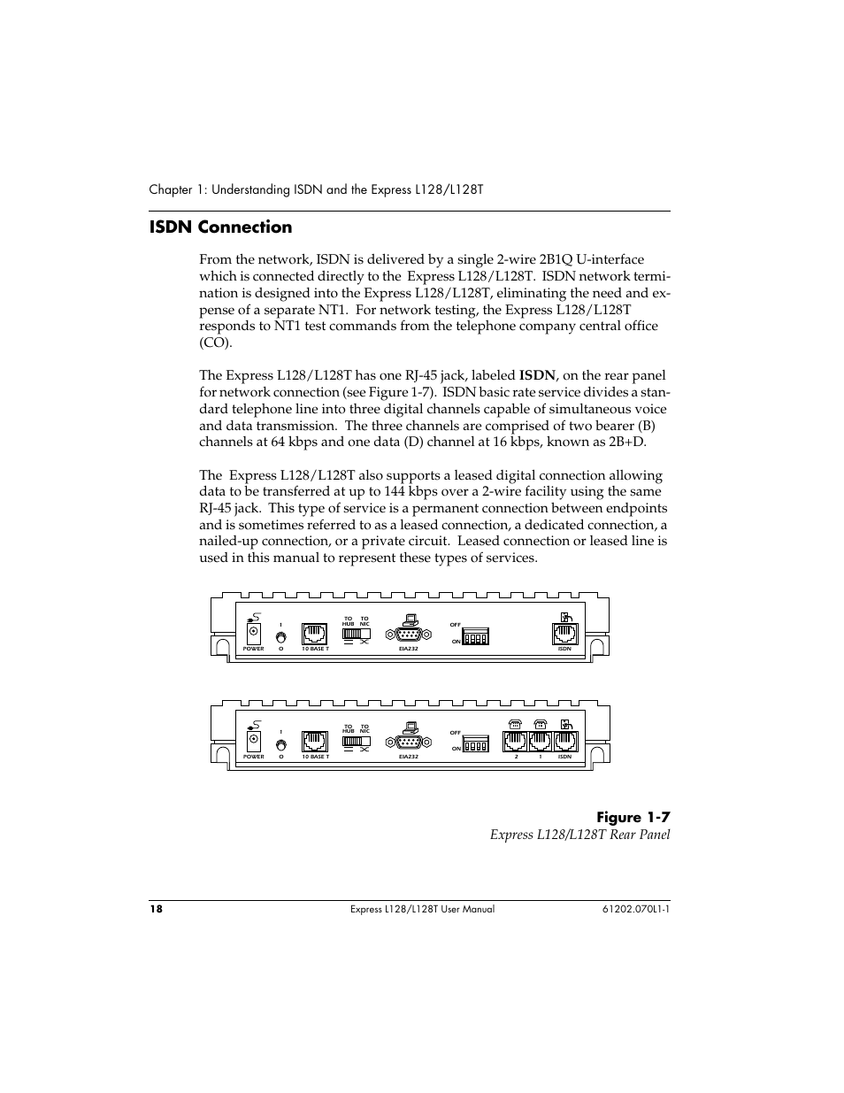 Isdn connection | ADTRAN L128 User Manual | Page 35 / 200