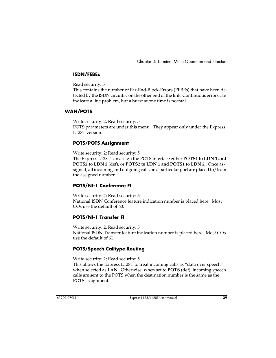 ADTRAN L128 User Manual | Page 56 / 200