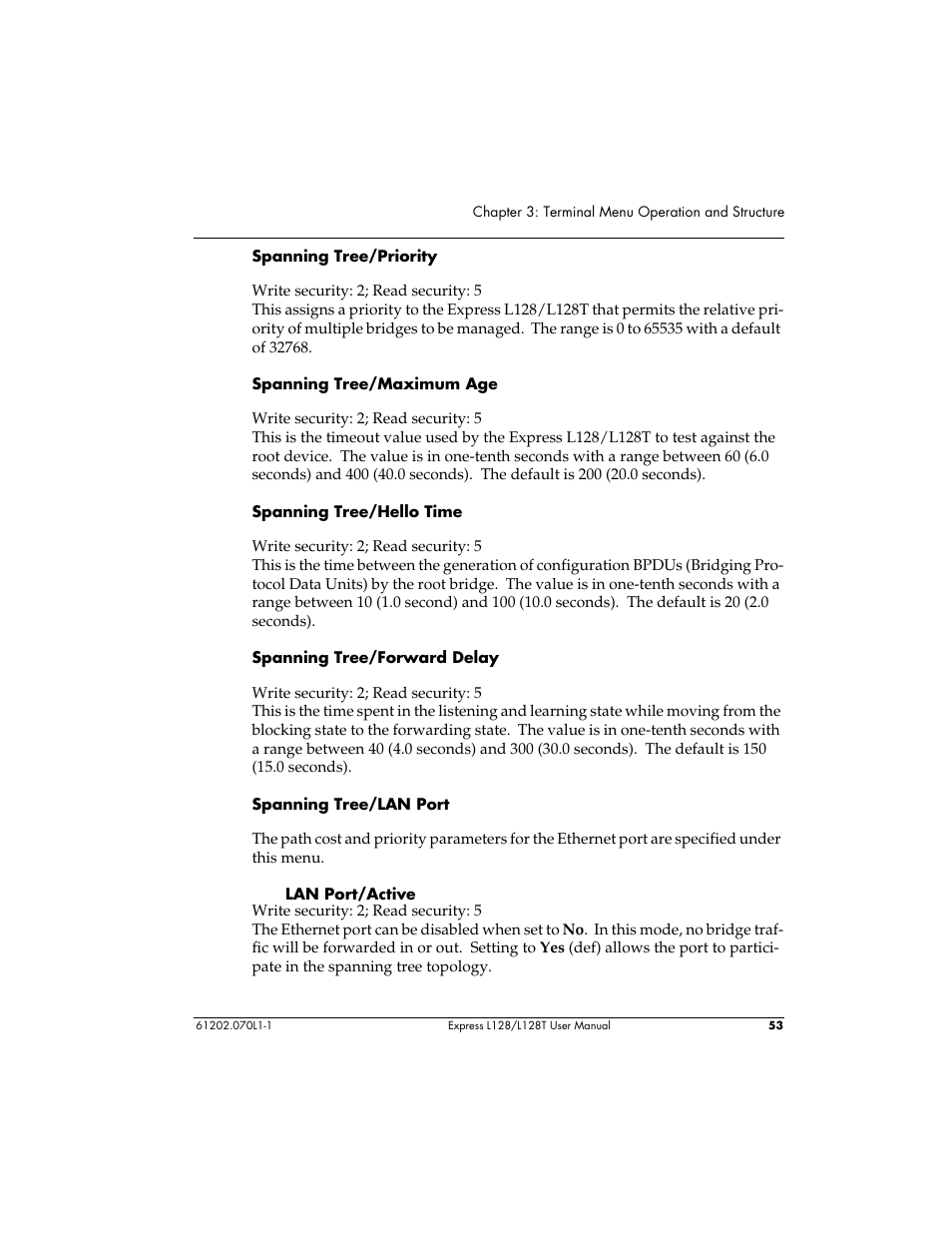 ADTRAN L128 User Manual | Page 70 / 200