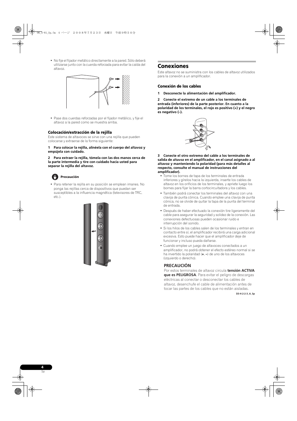 Conexiones | Pioneer S-81-QL User Manual | Page 24 / 54