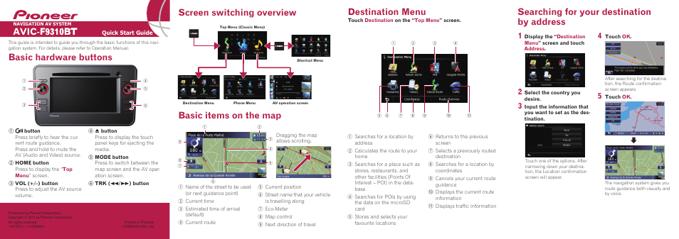 Pioneer AVIC-F9310BT User Manual | 2 pages