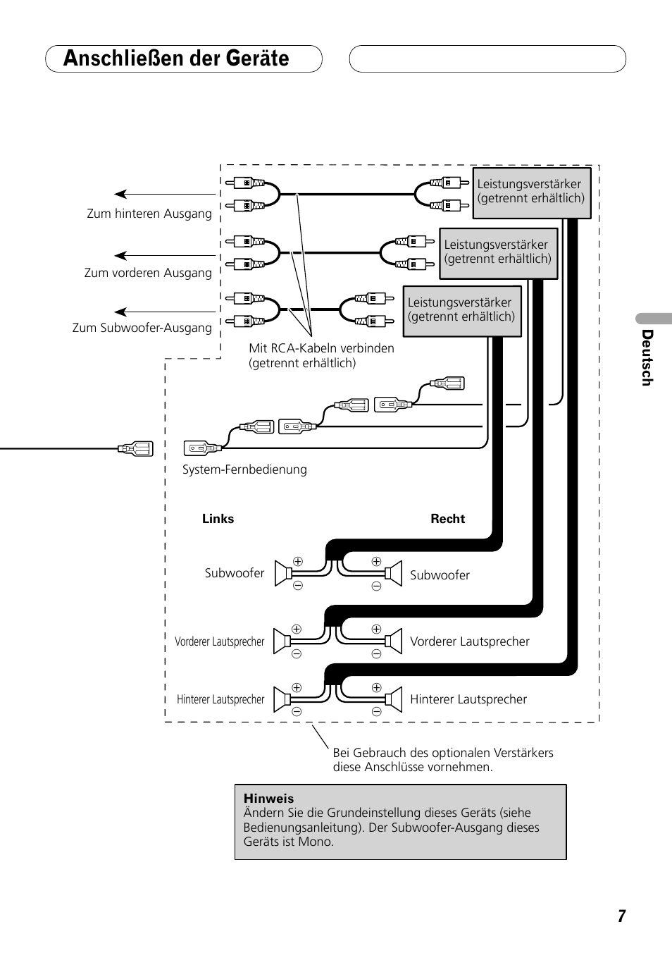 Anschließen der geräte | Pioneer DEH-P8100BT User Manual | Page 27 / 72