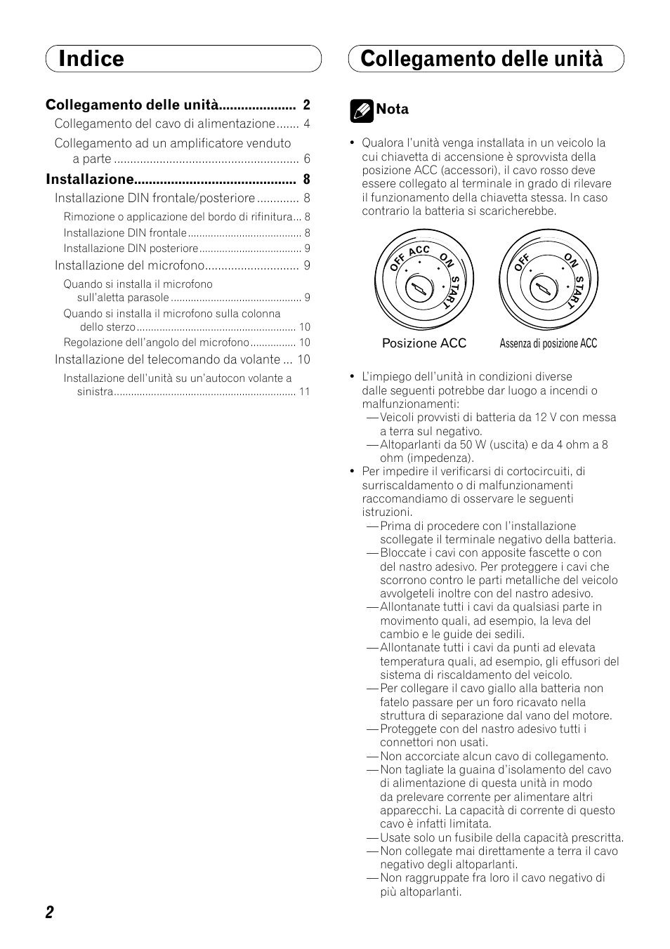 Italiano, Indice collegamento delle unità | Pioneer DEH-P8100BT User Manual | Page 42 / 72