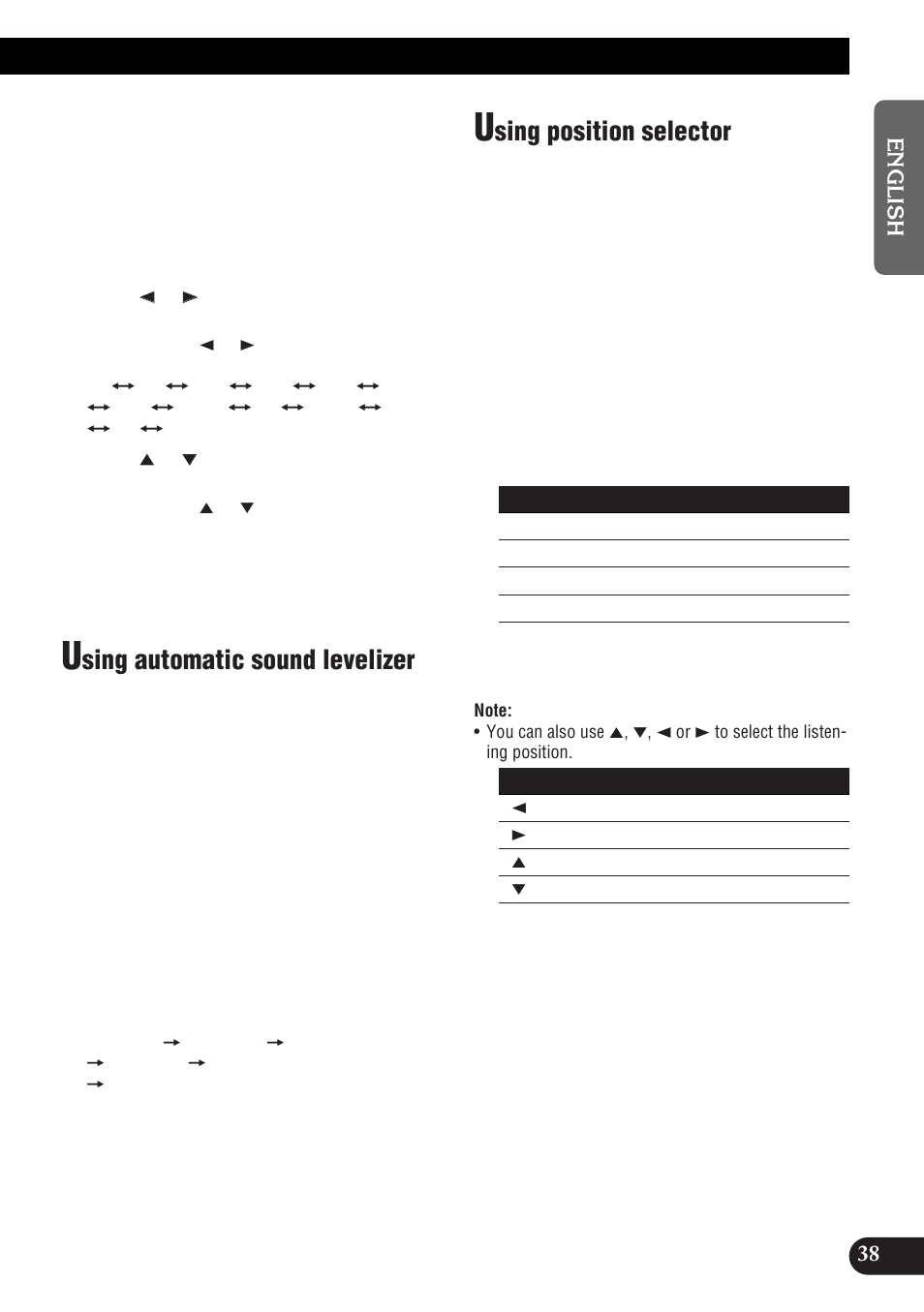 Sing automatic sound levelizer, Sing position selector | Pioneer DEH-P9300R User Manual | Page 39 / 112