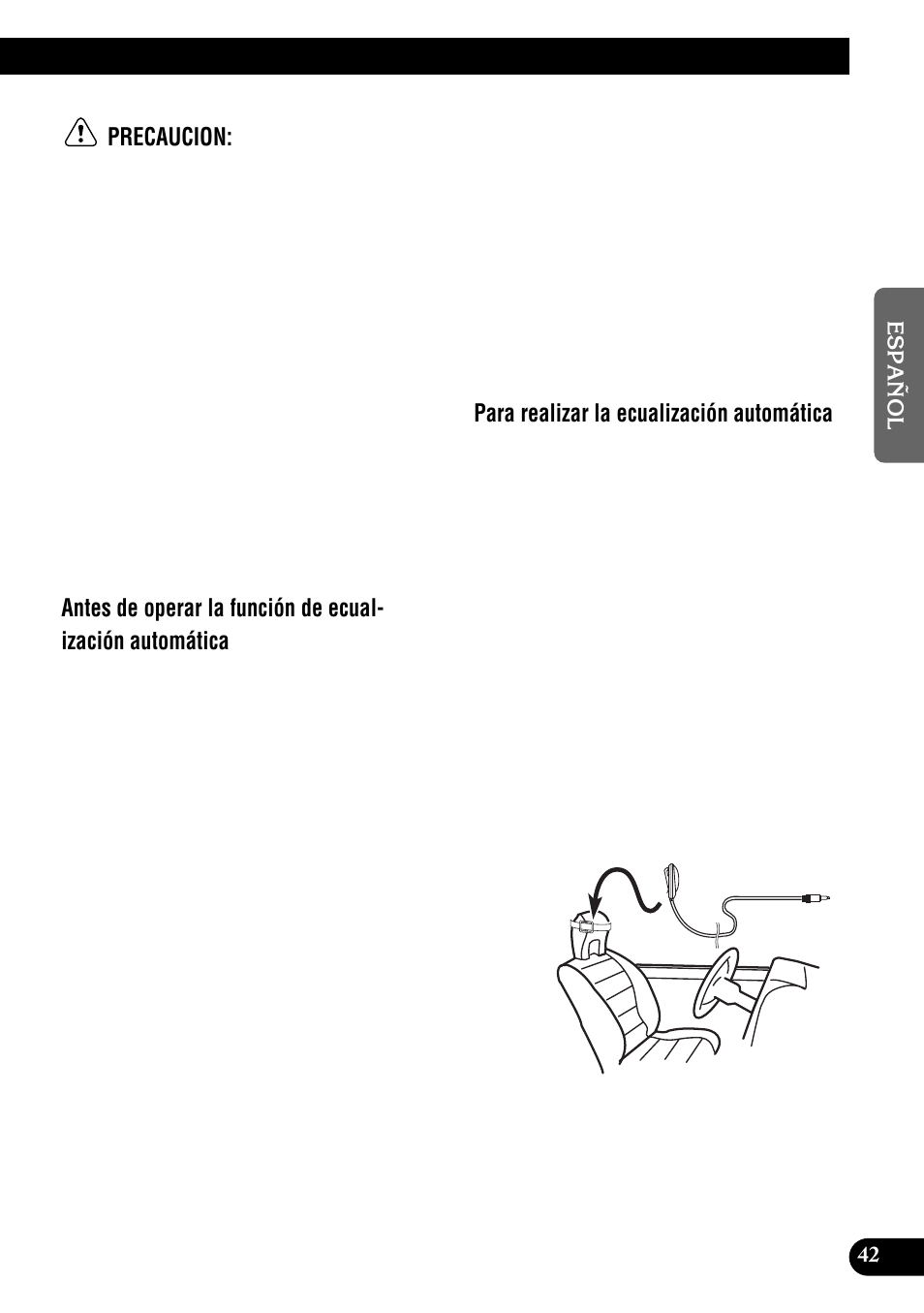 Precaucion, Para realizar la ecualización automática | Pioneer DEH-P9300R User Manual | Page 97 / 112