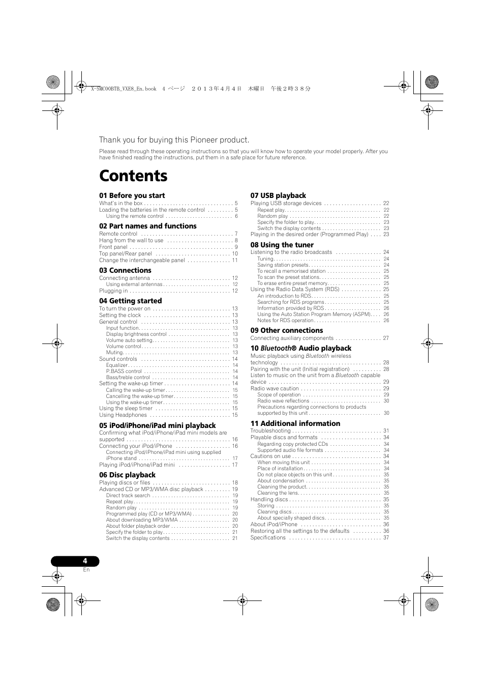 Pioneer X-SMC00BT User Manual | Page 4 / 40