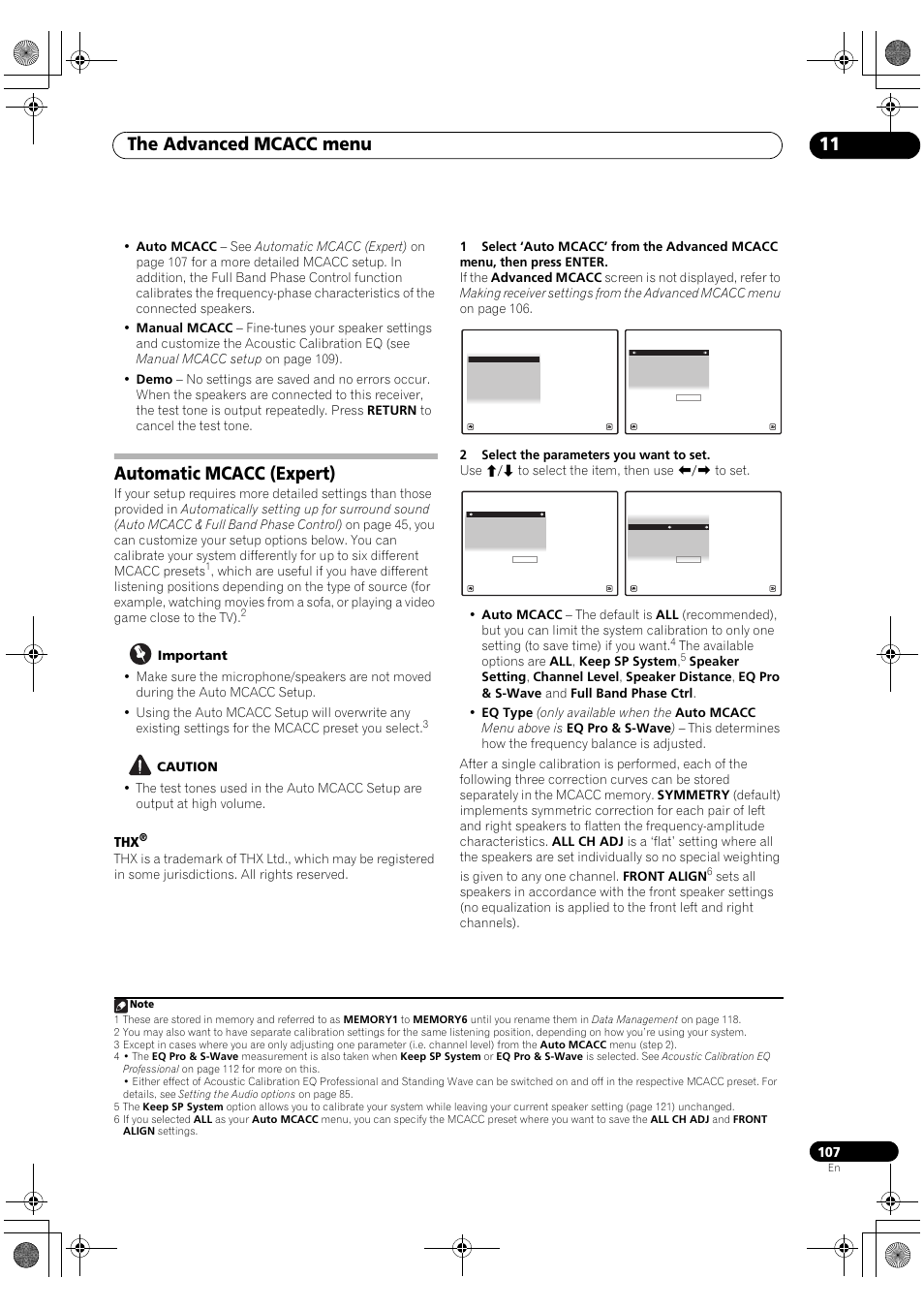 Automatic mcacc (expert), The advanced mcacc menu 11 | Pioneer SC-LX82 User Manual | Page 107 / 148