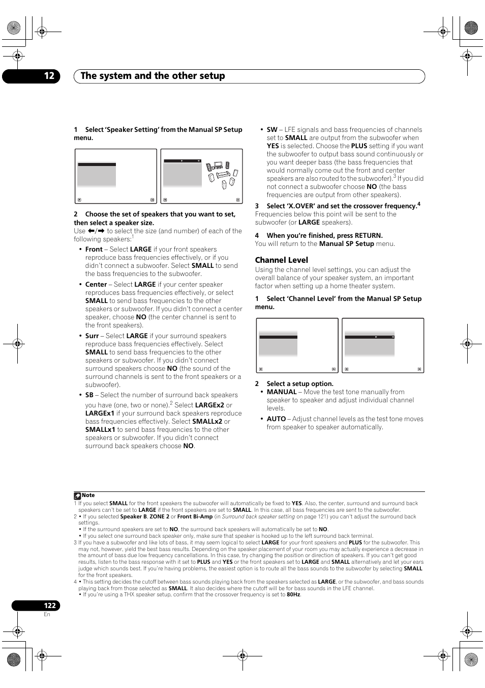 Channel level, The system and the other setup 12 | Pioneer SC-LX82 User Manual | Page 122 / 148