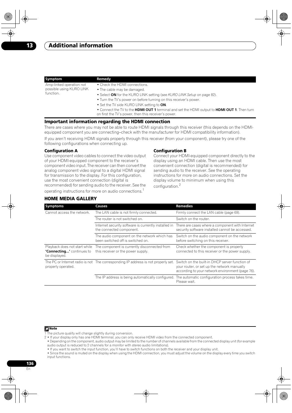 Home media gallery, Additional information 13 | Pioneer SC-LX82 User Manual | Page 136 / 148