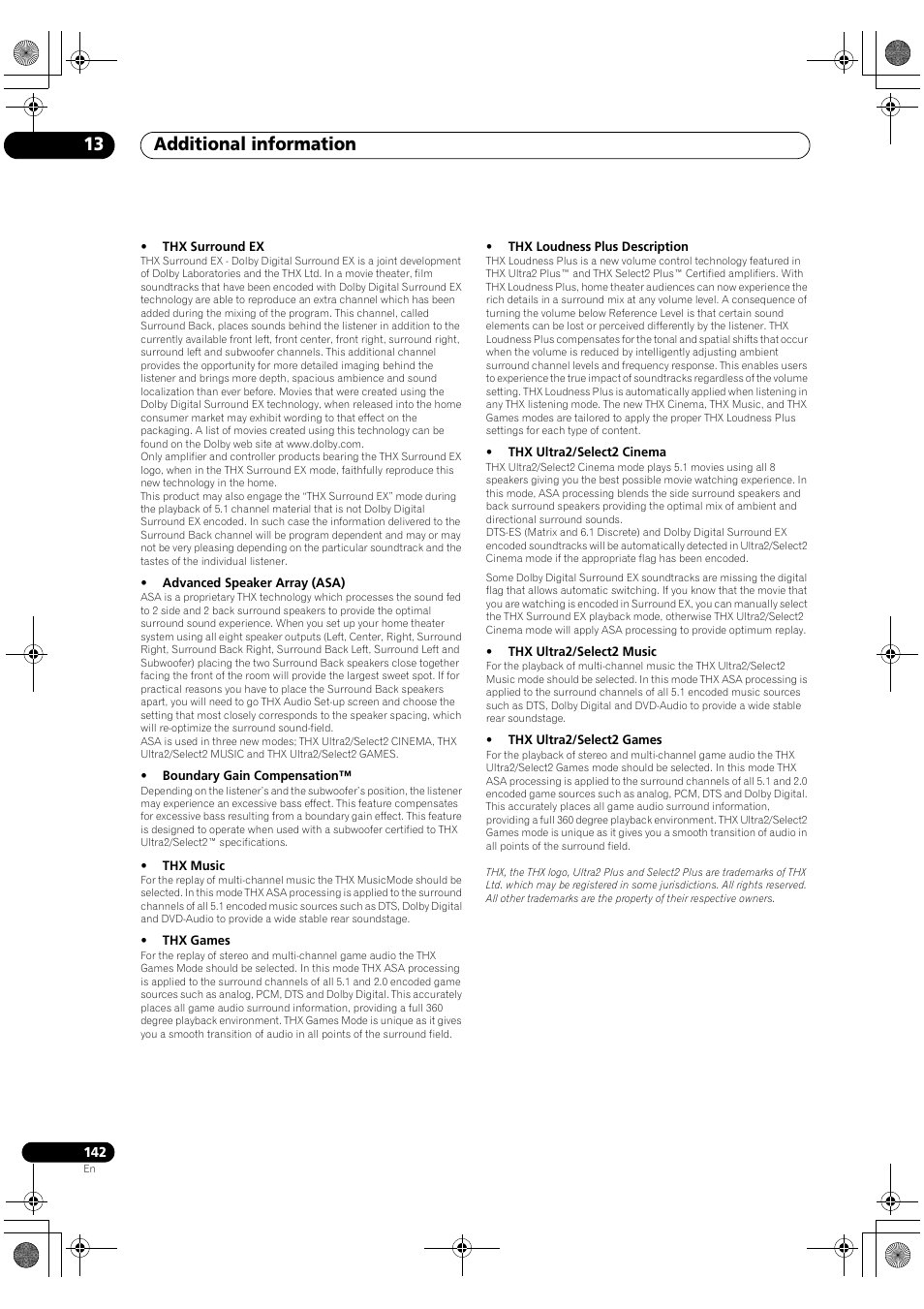 Additional information 13 | Pioneer SC-LX82 User Manual | Page 142 / 148