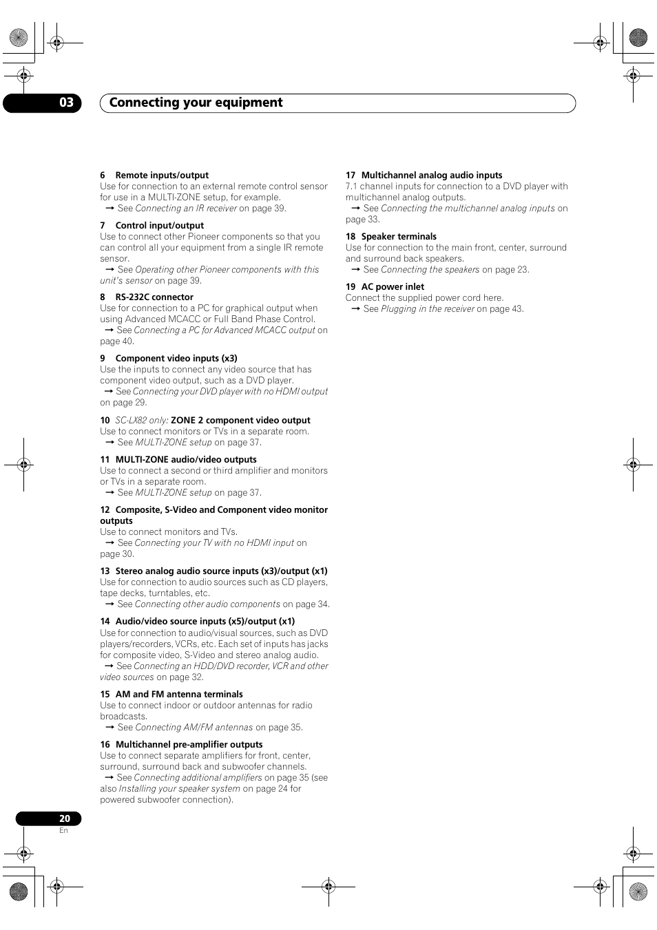 Connecting your equipment 03 | Pioneer SC-LX82 User Manual | Page 20 / 148