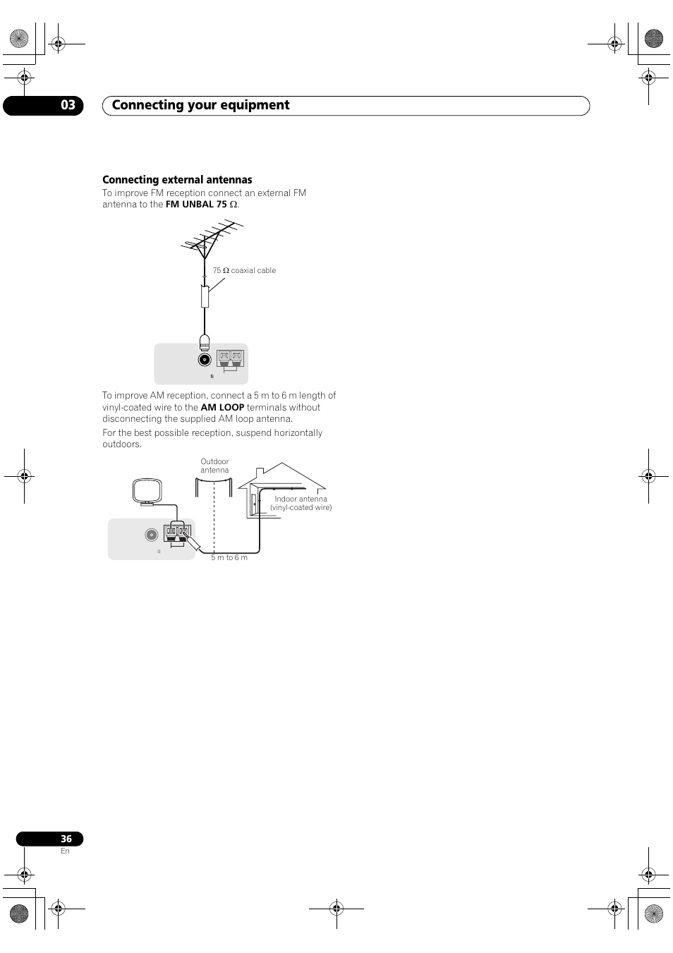 Connecting external antennas, Connecting your equipment 03 | Pioneer SC-LX82 User Manual | Page 36 / 148