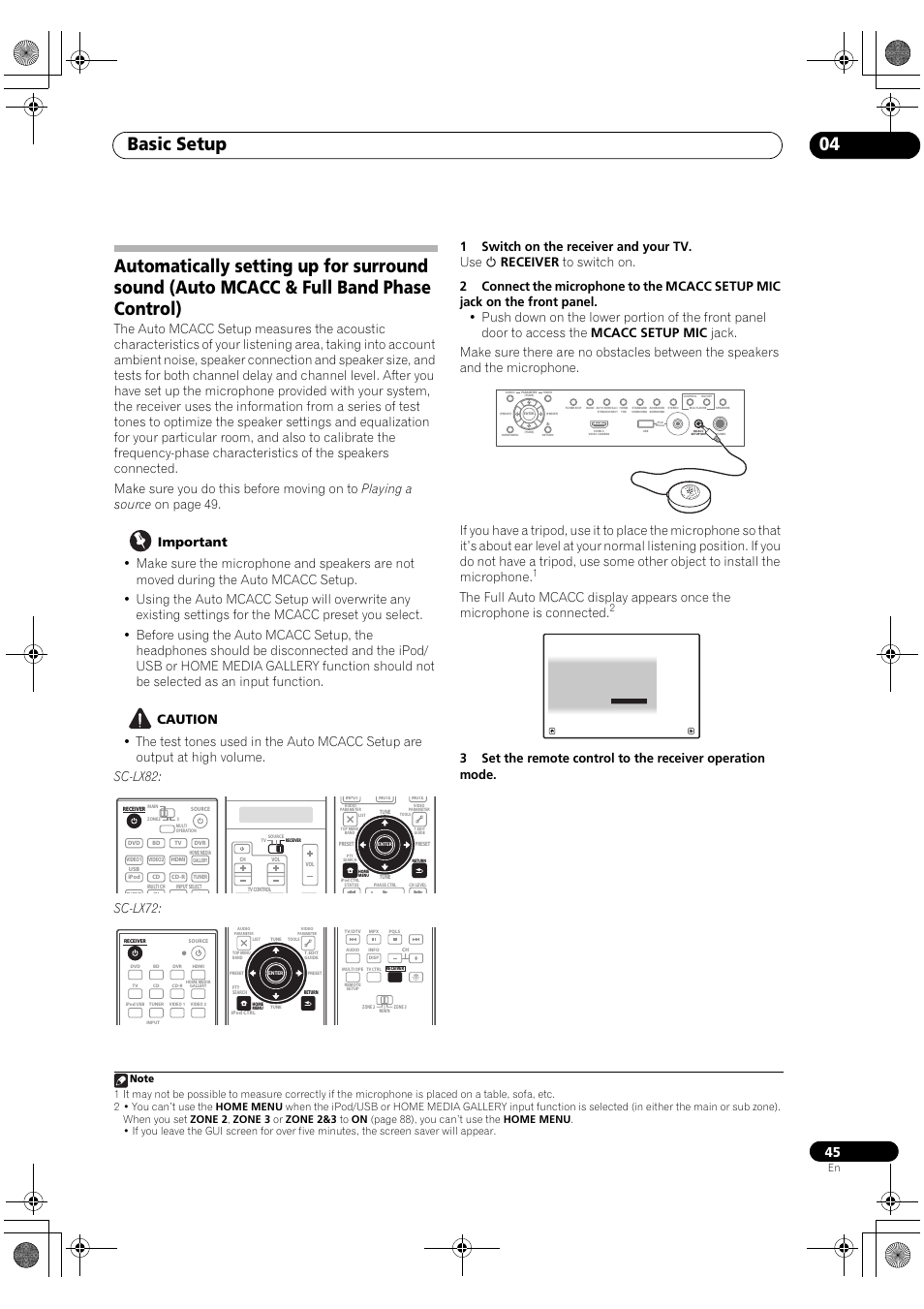 Basic setup 04, Sc-lx72 | Pioneer SC-LX82 User Manual | Page 45 / 148