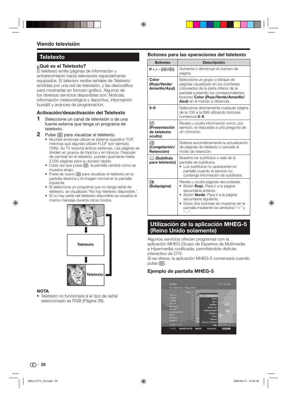 Teletexto, Viendo televisión | Pioneer KRL-37V User Manual | Page 262 / 338