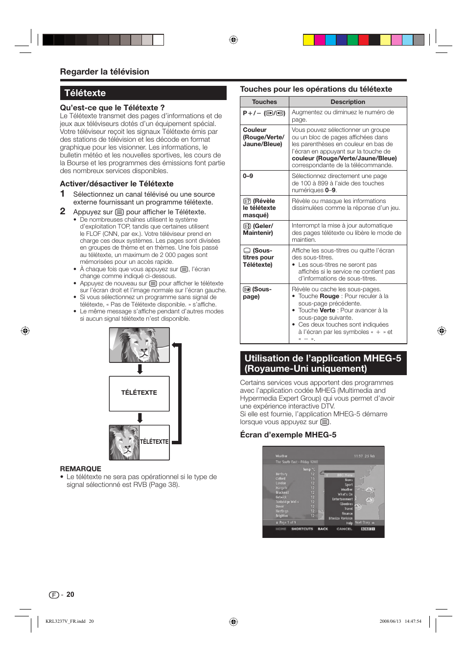 Télétexte, Regarder la télévision | Pioneer KRL-37V User Manual | Page 70 / 338