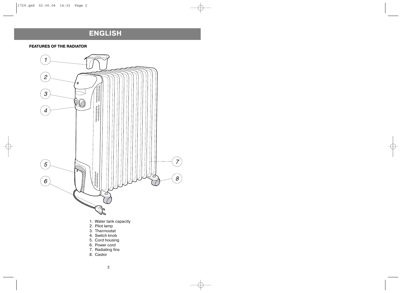 English | Vitek VT-1729 User Manual | Page 2 / 6