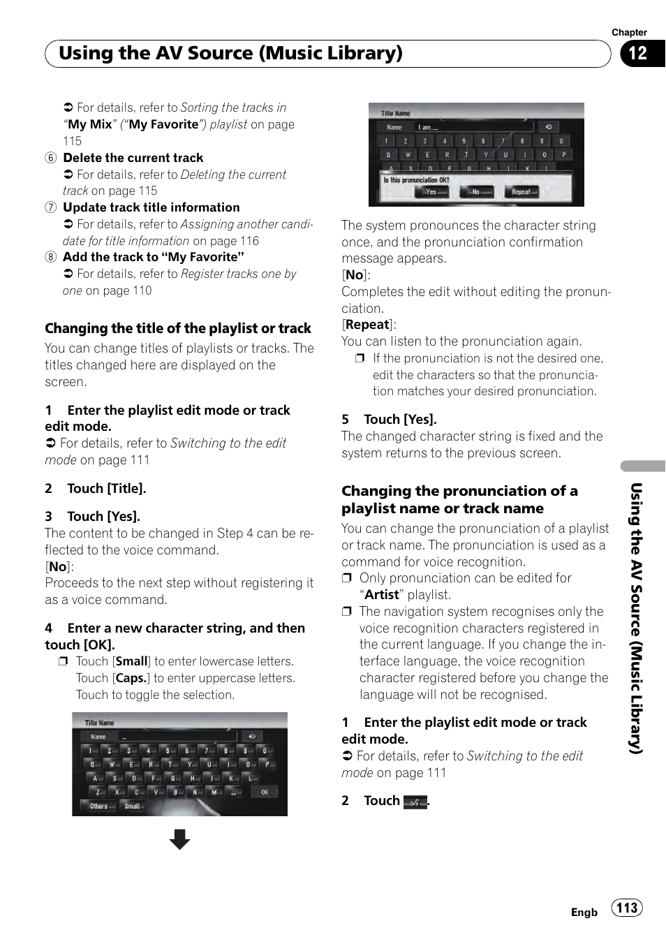 Using the av source (music library) | Pioneer AVIC-HD3-II User Manual | Page 113 / 193