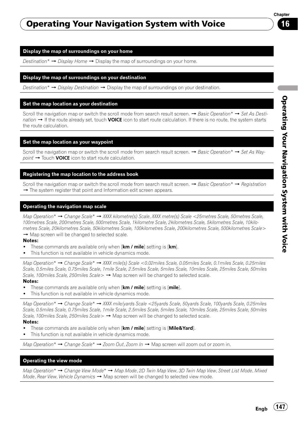 Operating your navigation system with voice, Operating y our navigation system with v oice | Pioneer AVIC-HD3-II User Manual | Page 147 / 193