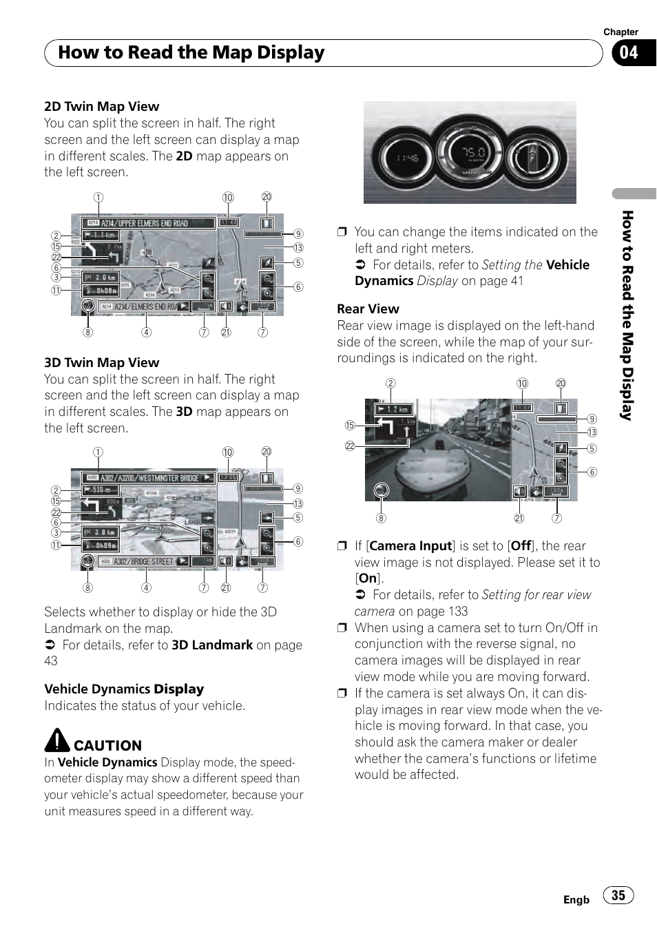 How to read the map display | Pioneer AVIC-HD3-II User Manual | Page 35 / 193