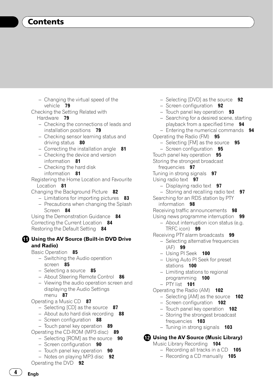 Pioneer AVIC-HD3-II User Manual | Page 4 / 193