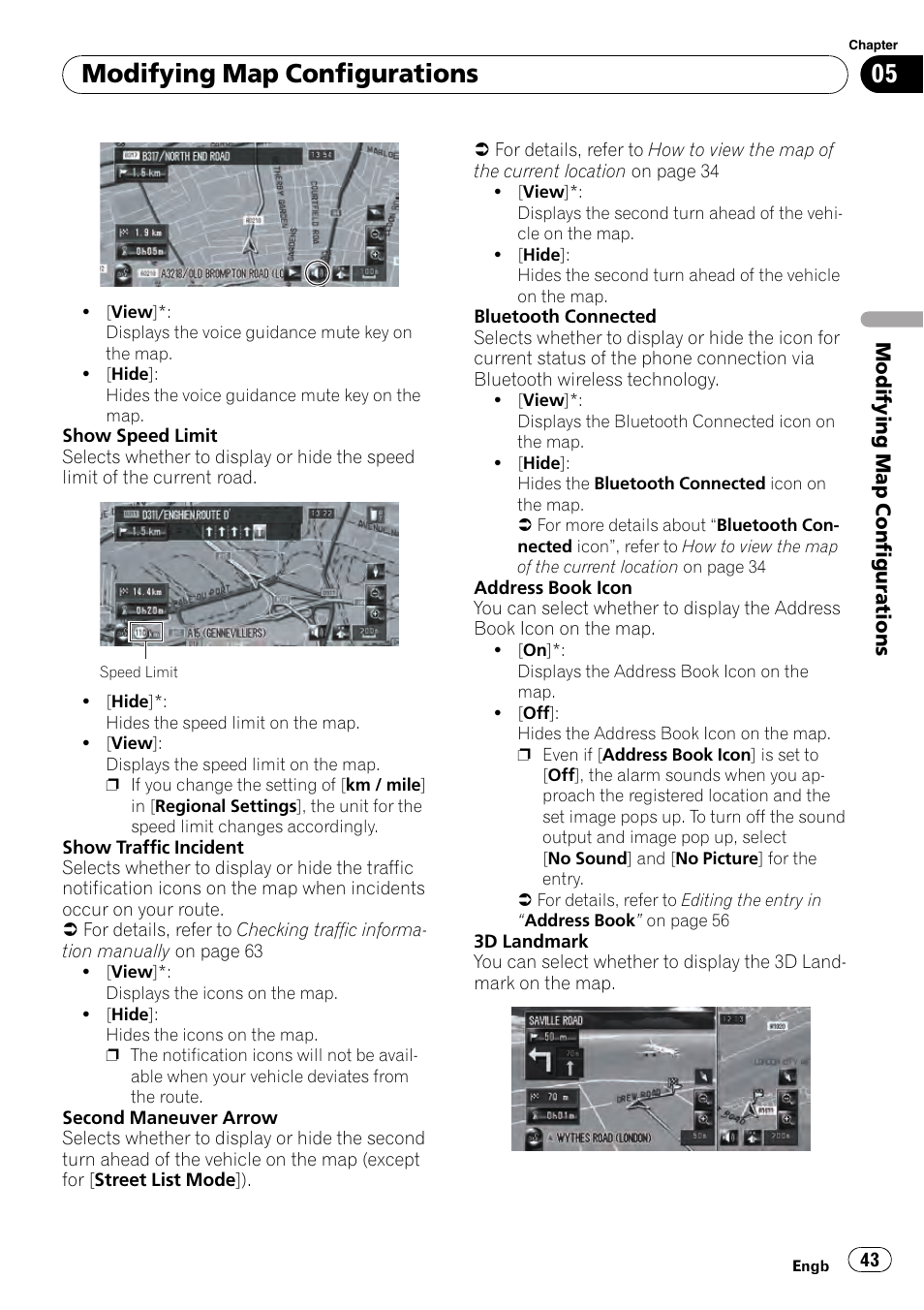 Modifying map configurations | Pioneer AVIC-HD3-II User Manual | Page 43 / 193