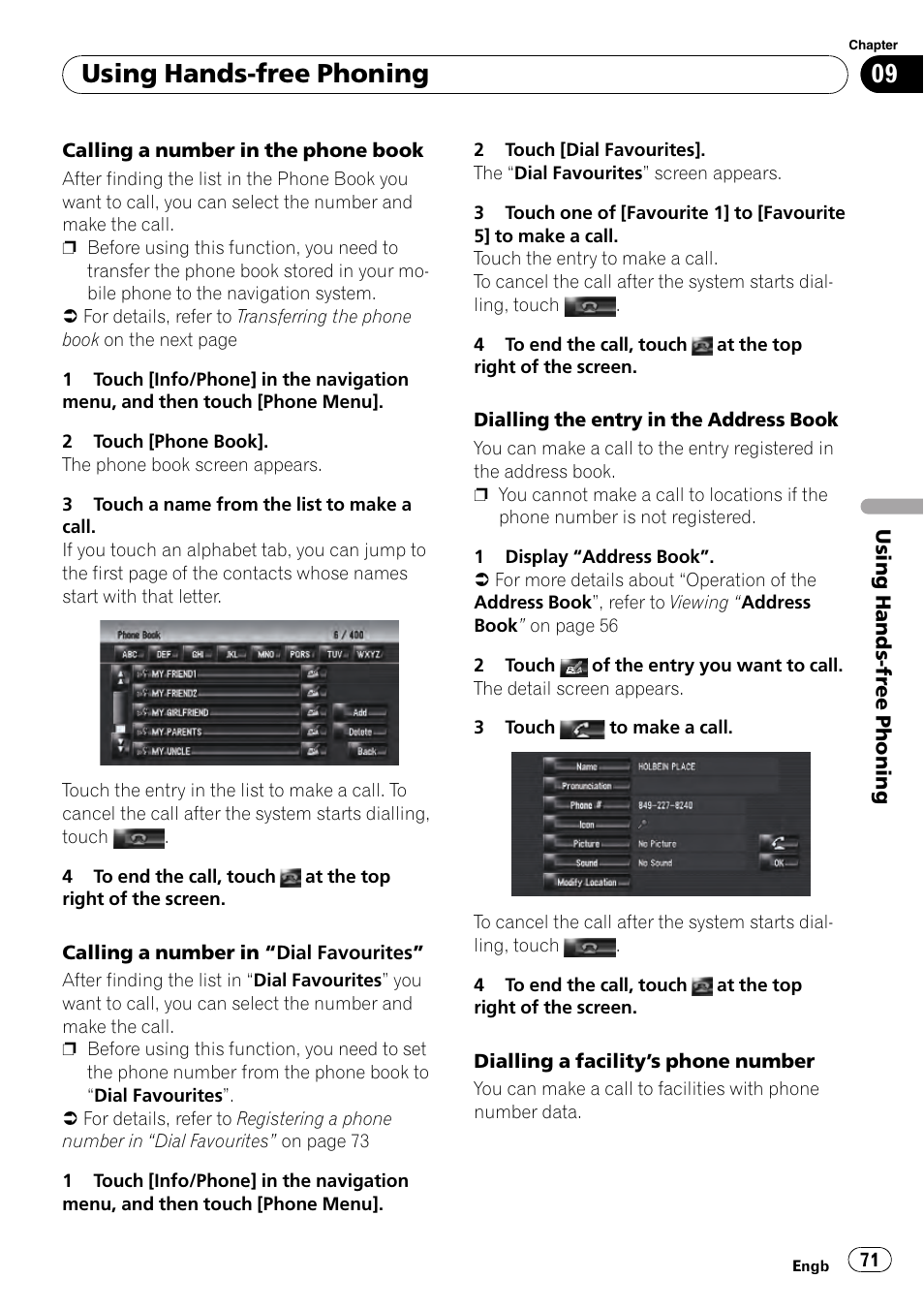 Using hands-free phoning | Pioneer AVIC-HD3-II User Manual | Page 71 / 193