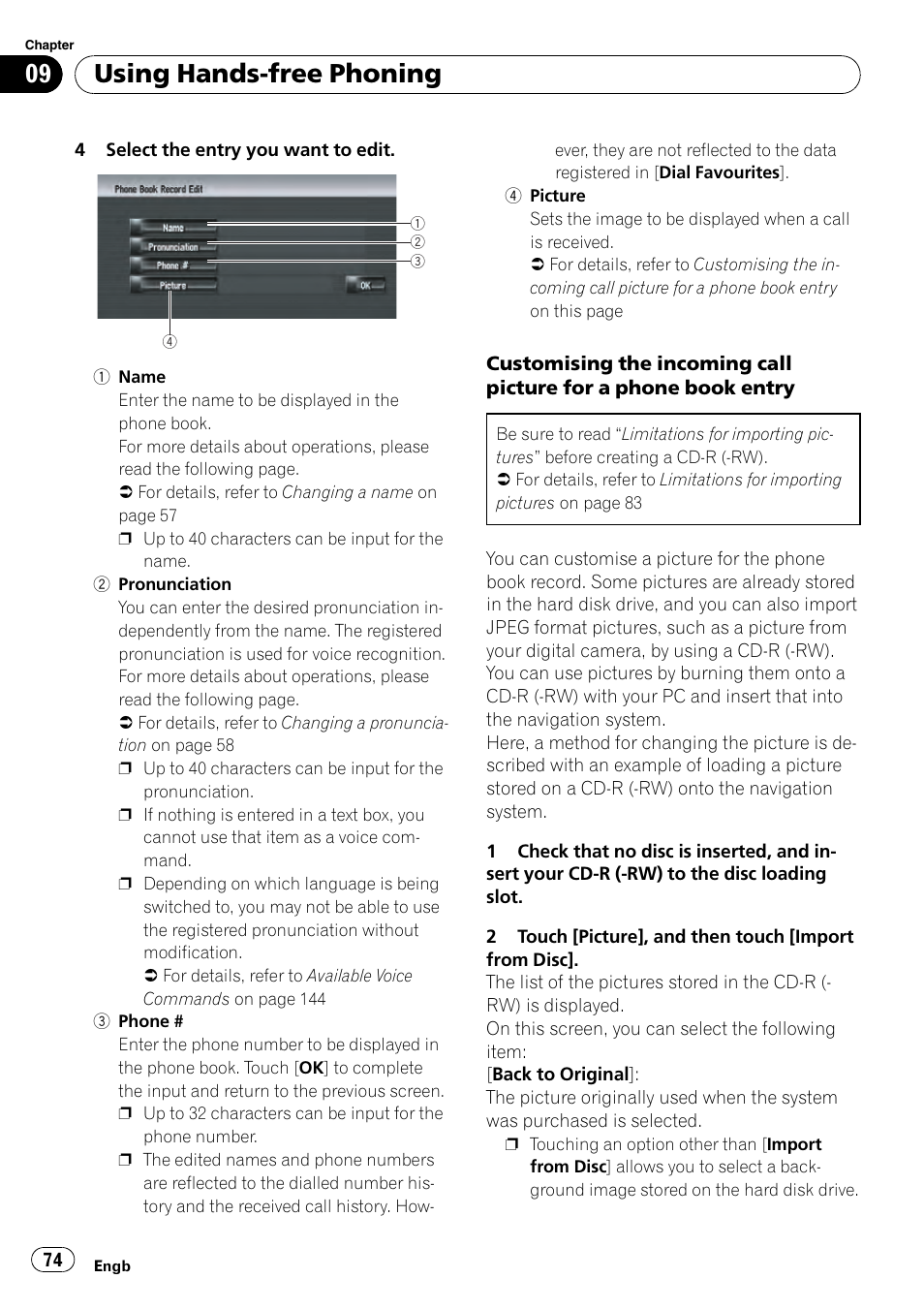 Using hands-free phoning | Pioneer AVIC-HD3-II User Manual | Page 74 / 193