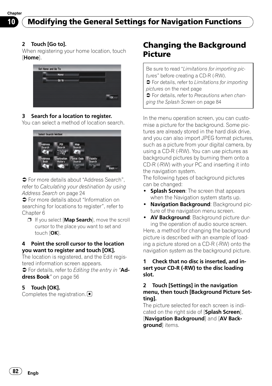 Changing the background picture | Pioneer AVIC-HD3-II User Manual | Page 82 / 193