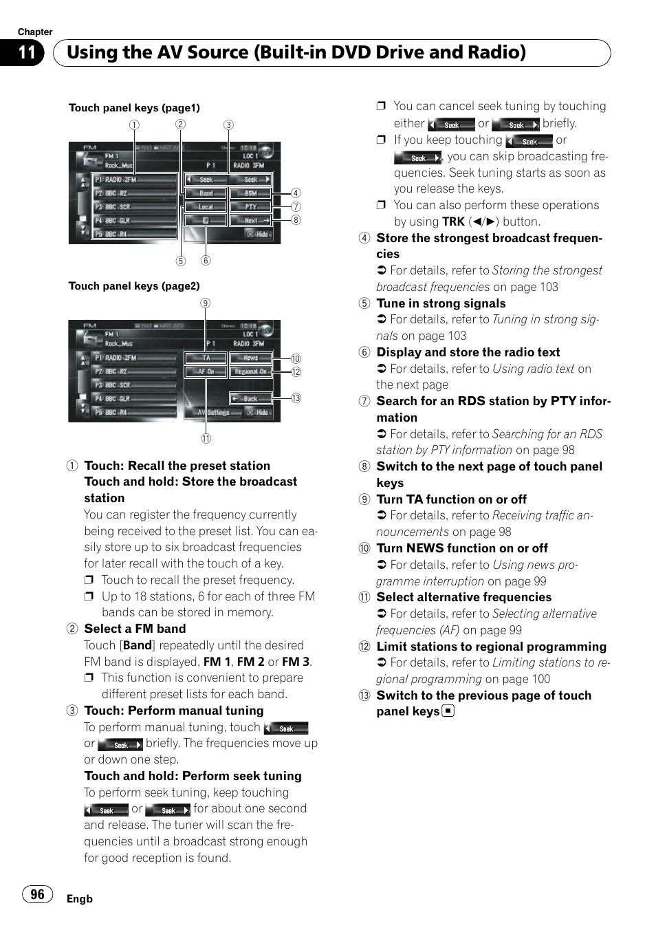 Using the av source (built-in dvd drive and radio) | Pioneer AVIC-HD3-II User Manual | Page 96 / 193