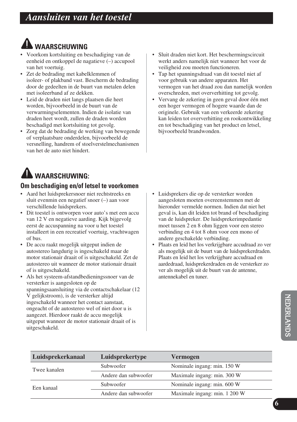 Aansluiten van het toestel, Setting the unit aansluiten van het toestel | Pioneer PRS-D220 User Manual | Page 77 / 99