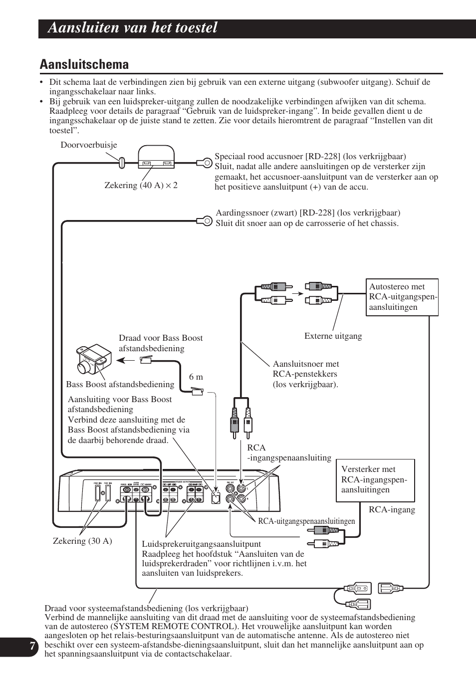 Aansluitschema, Aansluiten van het toestel | Pioneer PRS-D220 User Manual | Page 78 / 99