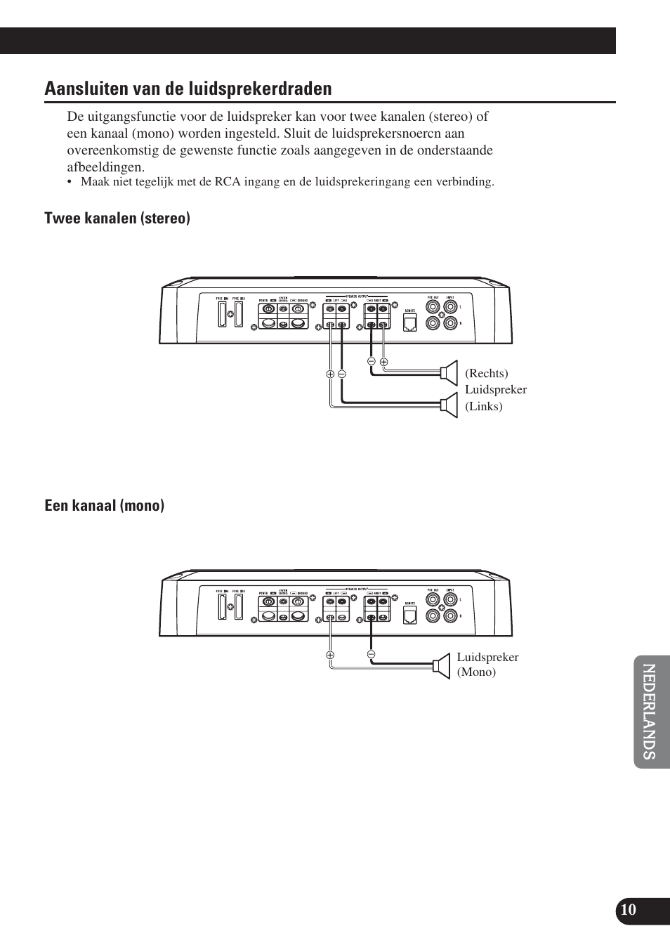 Aansluiten van de luidsprekerdraden | Pioneer PRS-D220 User Manual | Page 81 / 99