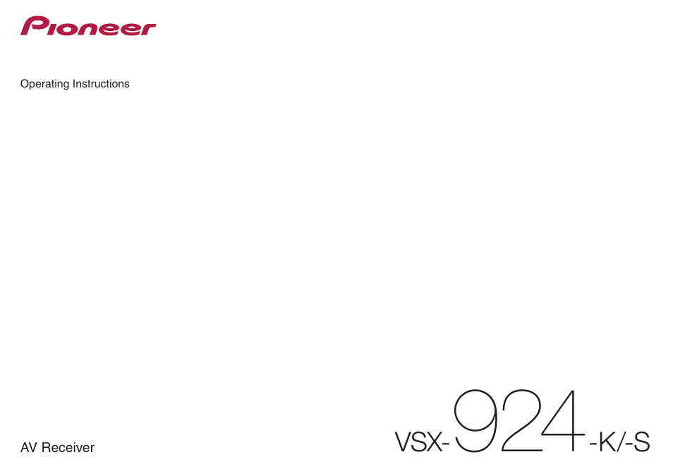 Pioneer VSX-924-S User Manual | 123 pages