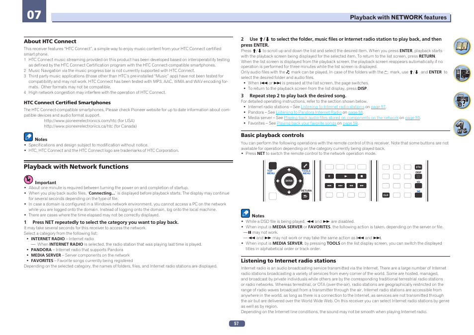 Playback with network functions | Pioneer VSX-924-S User Manual | Page 57 / 123