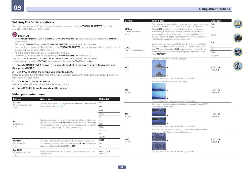 Setting the video options | Pioneer VSX-924-S User Manual | Page 69 / 123