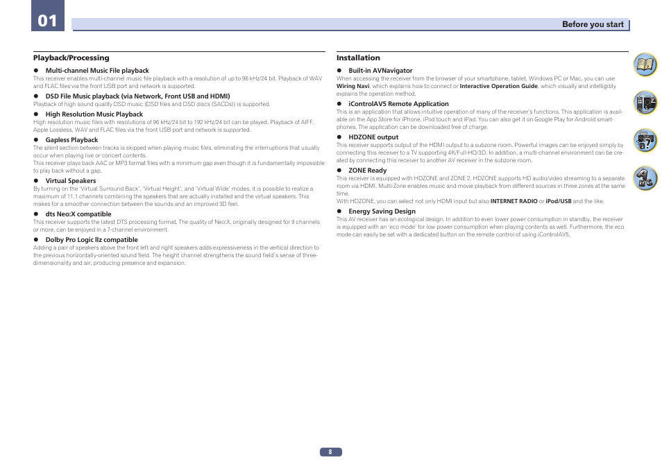 Pioneer VSX-924-S User Manual | Page 8 / 123