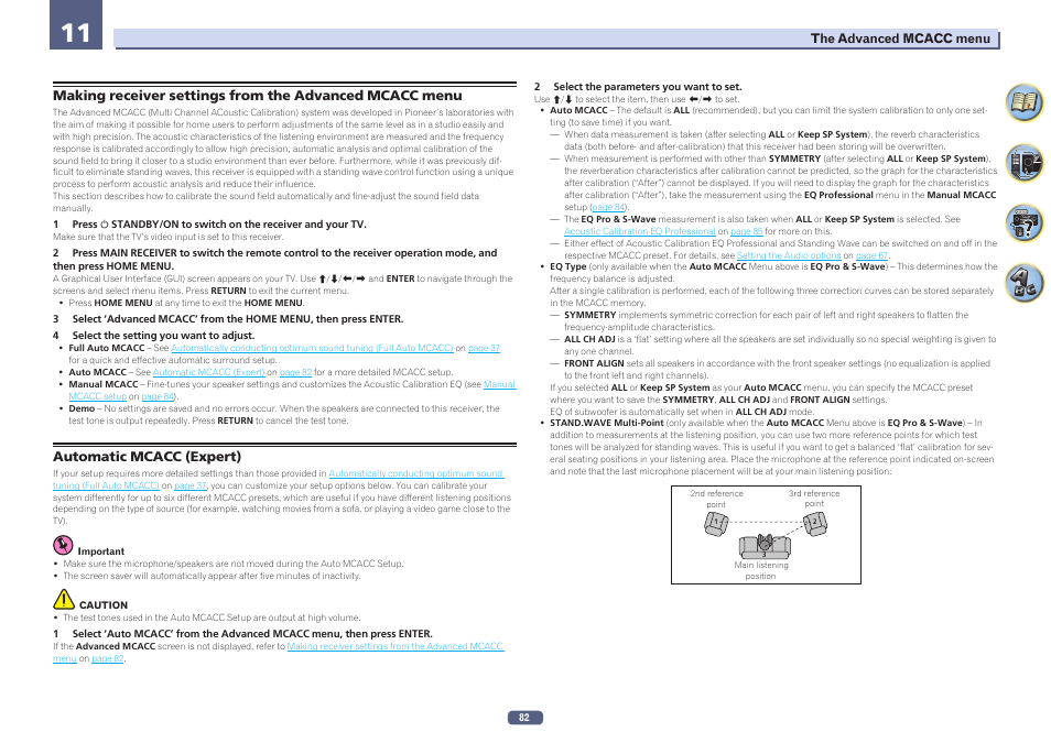 11 the advanced mcacc menu | Pioneer VSX-924-S User Manual | Page 82 / 123