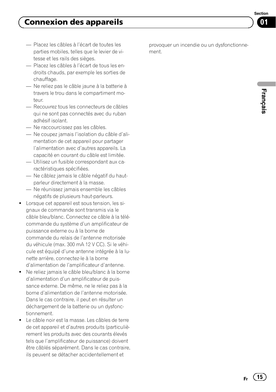 01 connexion des appareils | Pioneer AVH-5300DVD User Manual | Page 15 / 76