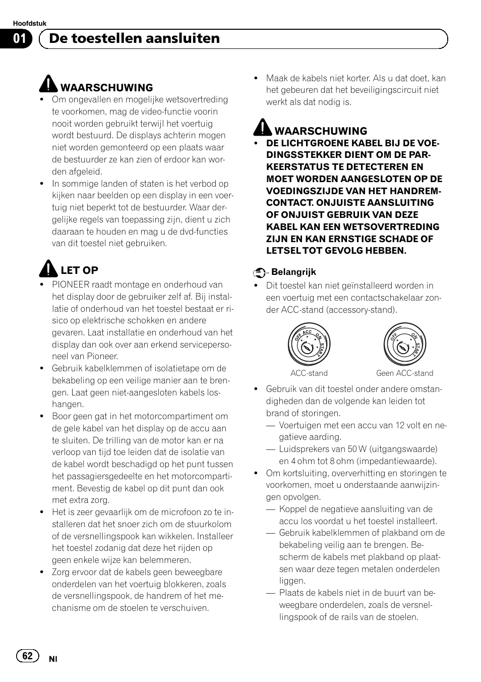 01 de toestellen aansluiten | Pioneer AVH-5300DVD User Manual | Page 62 / 76