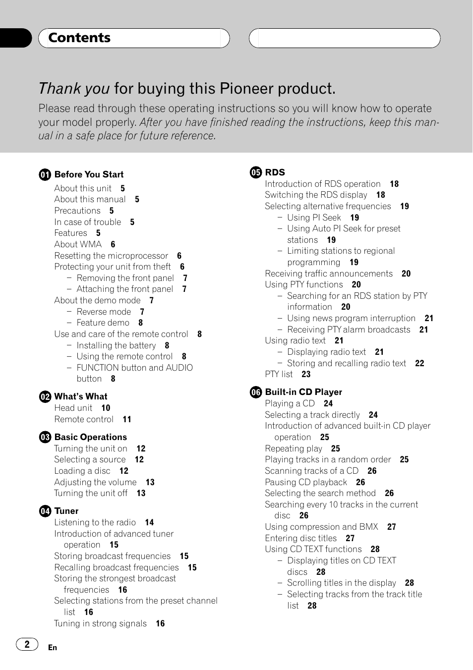 Pioneer DEH-P80MP User Manual | Page 2 / 155