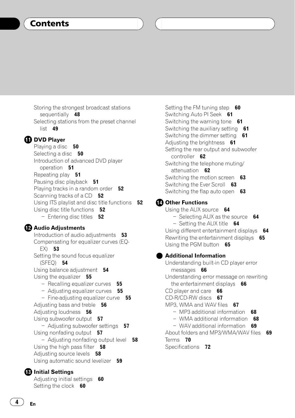 Pioneer DEH-P80MP User Manual | Page 4 / 155