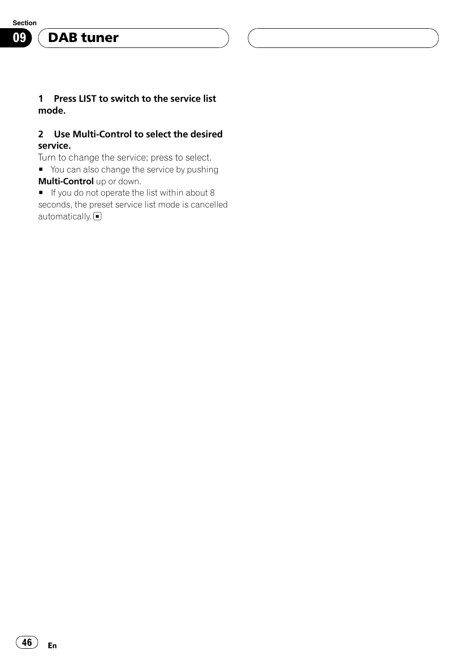 Dab tuner | Pioneer DEH-P80MP User Manual | Page 46 / 155
