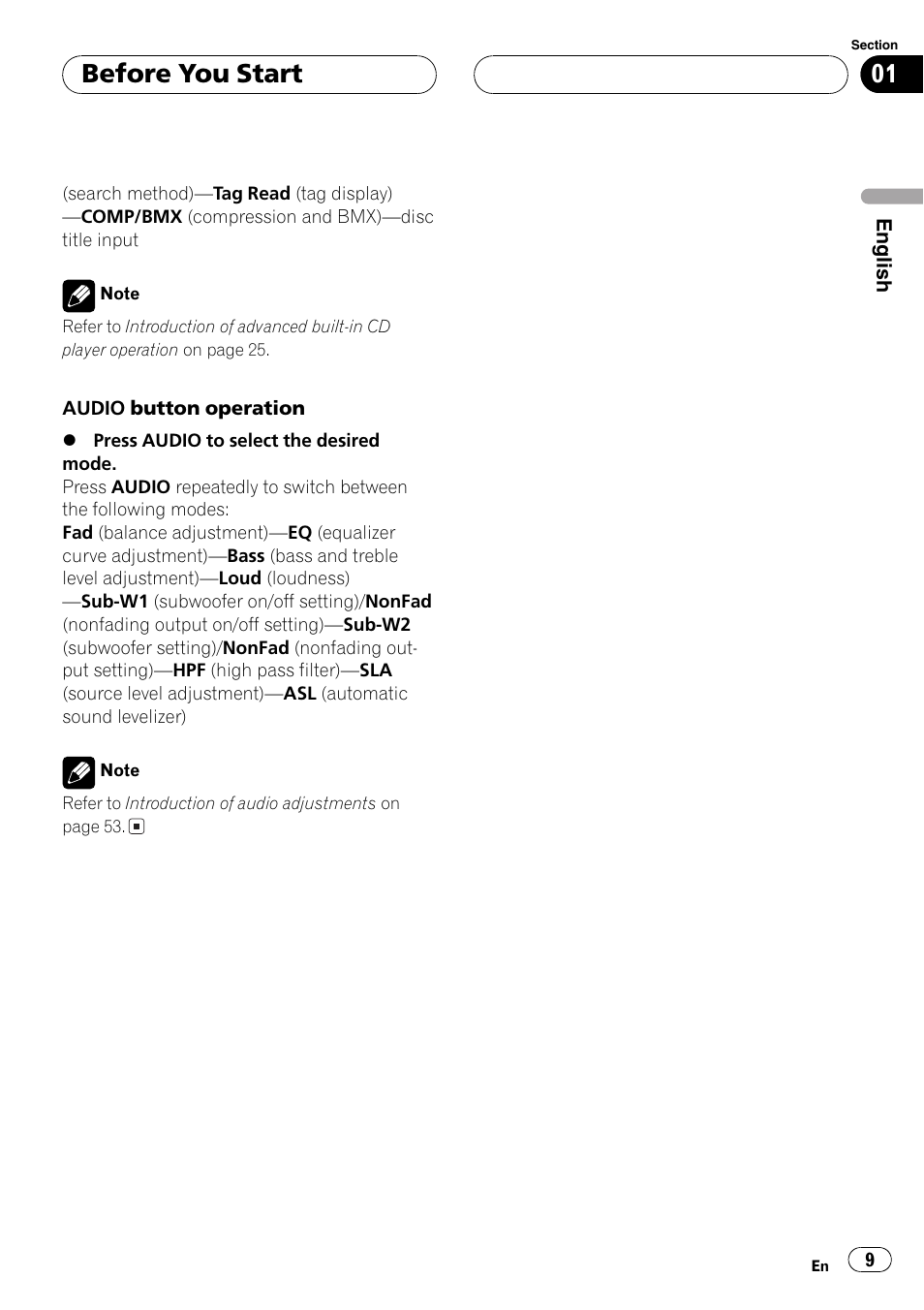 Before you start | Pioneer DEH-P80MP User Manual | Page 9 / 155