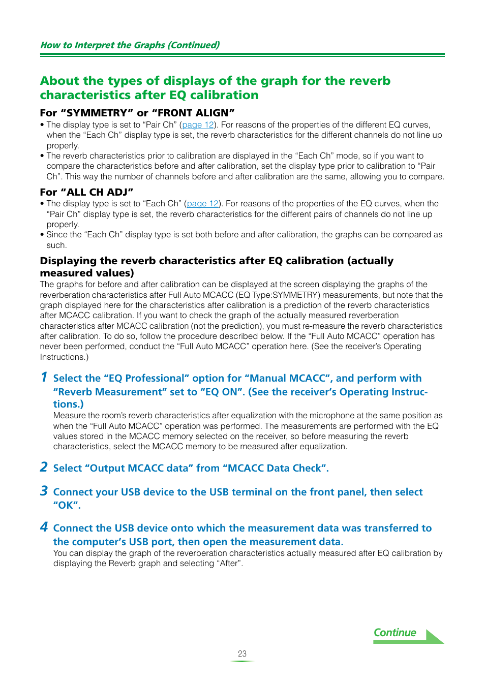 Displaying the, Continue | Pioneer VSX-920-K User Manual | Page 23 / 35