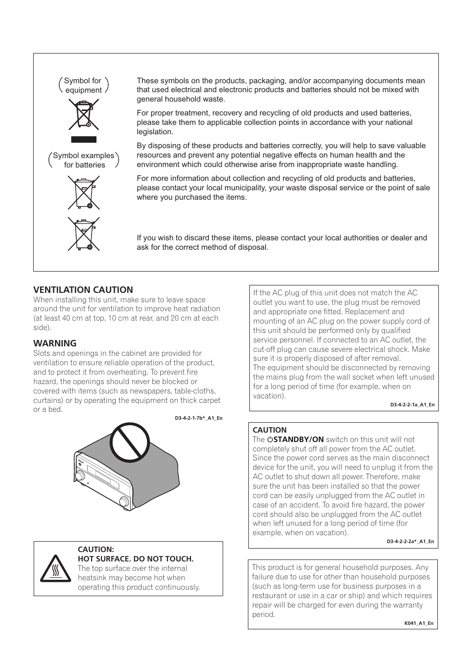 Ventilation caution, Warning | Pioneer VSX-LX53 User Manual | Page 3 / 110