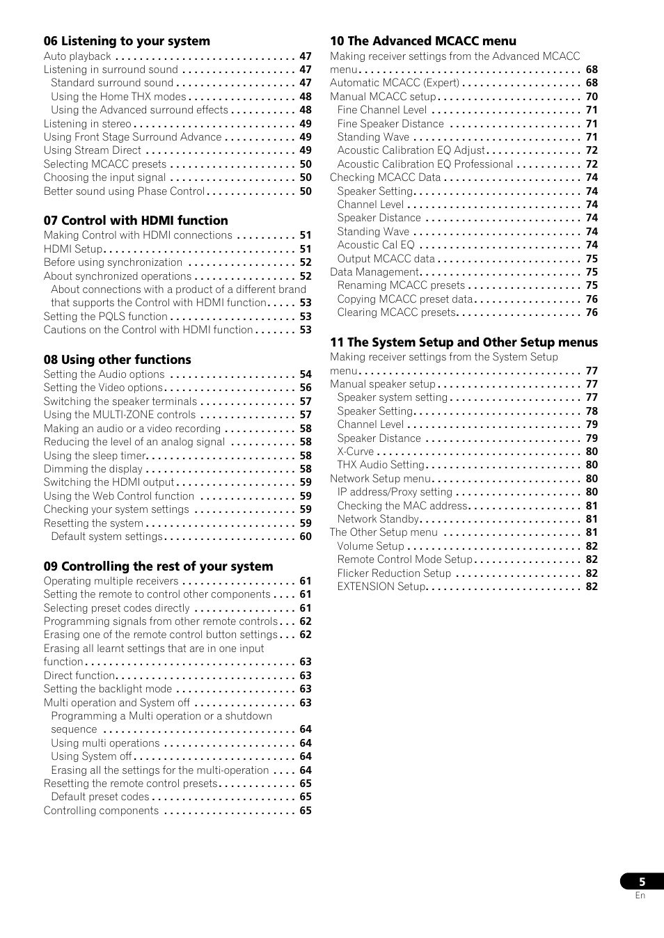 Pioneer VSX-LX53 User Manual | Page 5 / 110