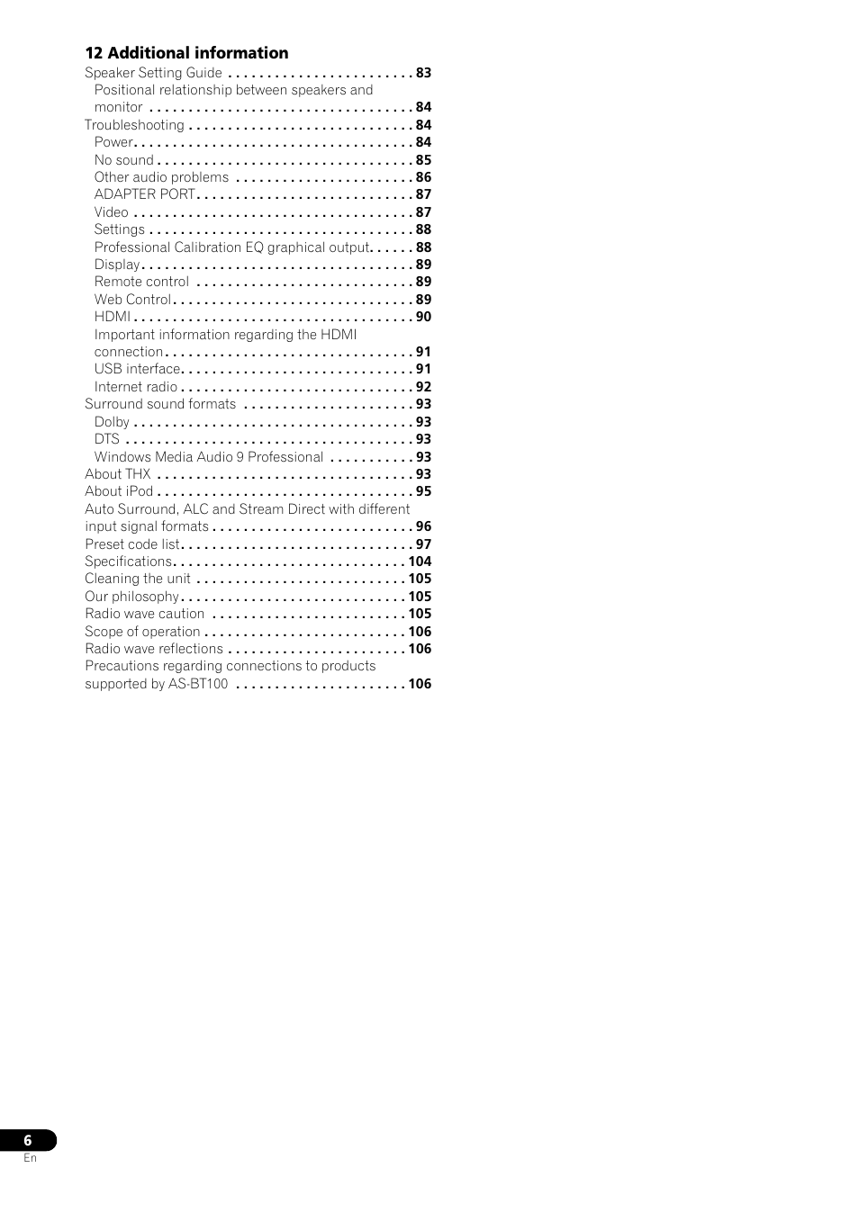 Pioneer VSX-LX53 User Manual | Page 6 / 110