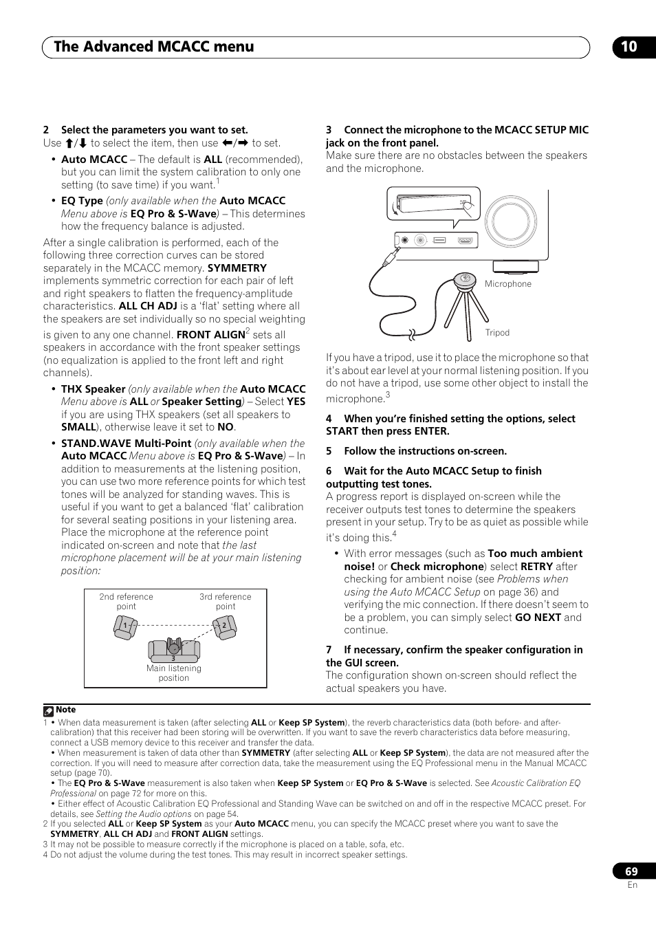 The advanced mcacc menu 10 | Pioneer VSX-LX53 User Manual | Page 69 / 110